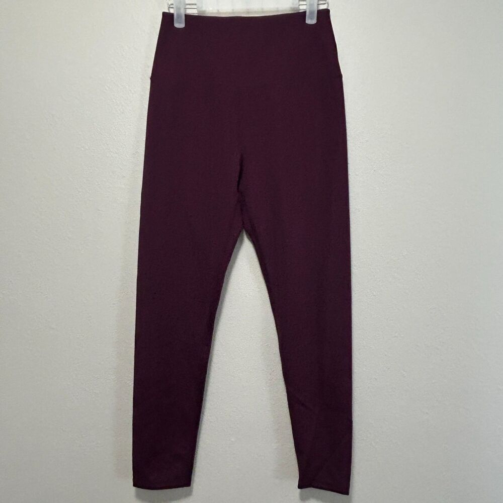 Aéropostale High Waisted Leggings Womens Size S Burgundy Logo Athletic Yoga